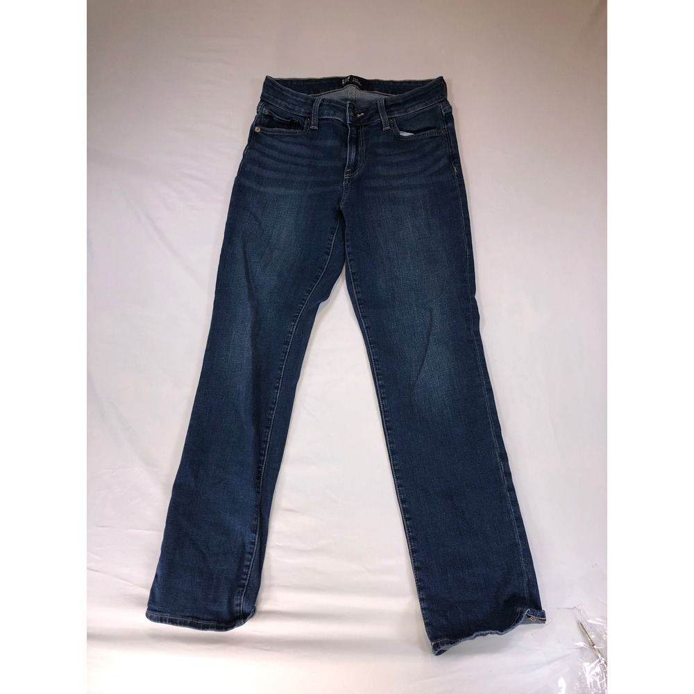 Gap Denim Classic Straight Leg Jeans Blue Dark Wash Stretch Size 4 27R